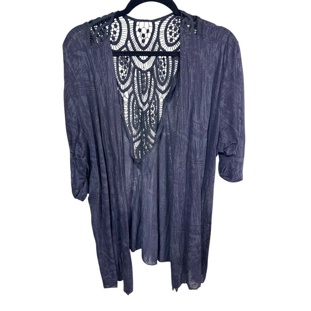 Maurices Size 3 Black Crochet Back Cardigan Women's Boho Lightweight